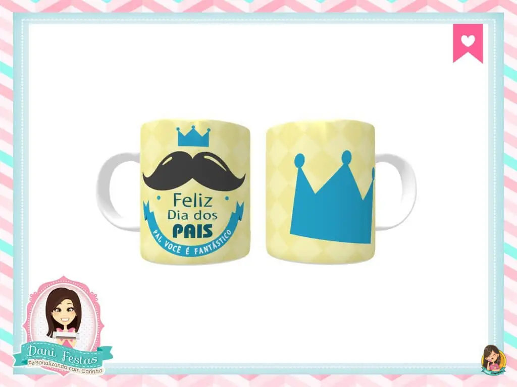 Imagem de caneca de cor creme do Kit festa dia dos pais