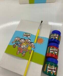 Kit Pintura com Tela, Tintas e Pincel
