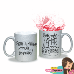Caneca Glitter Personalizada Dia das Mães