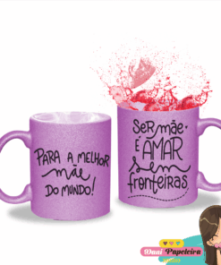 Caneca Glitter Personalizada Dia das Mães