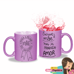 Caneca Glitter Personalizada Dia das Mães