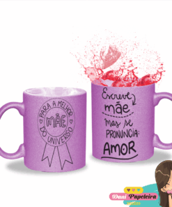 Caneca Glitter Personalizada Dia das Mães