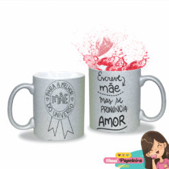 Caneca Glitter Personalizada Dia das Mães