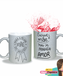 Caneca Glitter Personalizada Dia das Mães
