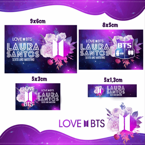 Kit Etiquetas Escolares Bts