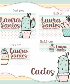 Kit Etiquetas Escolares Cactos