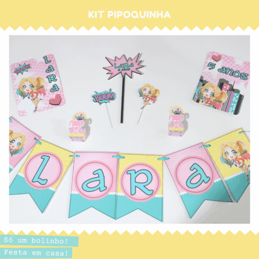 kit festa aniversário tema pipoquinha