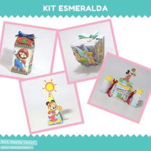 papelaria personalizada pacote festa esmeralda