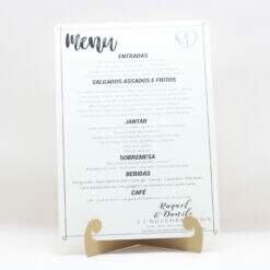 Menu com Suporte – Casamento