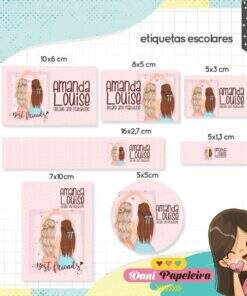 Kit Etiquetas Escolares Amizade