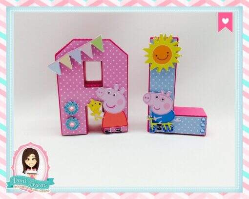 Letras 3d Peppa Pig