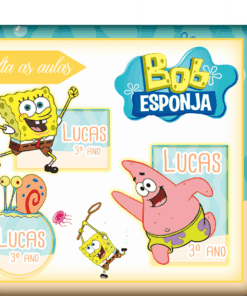 Kit Etiquetas Escolares Bob Esponja