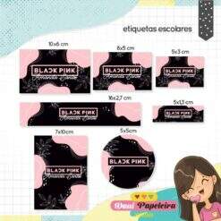 Kit Etiquetas Escolares Black Pink