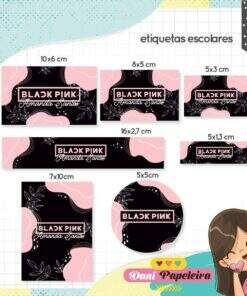 Kit Etiquetas Escolares Black Pink