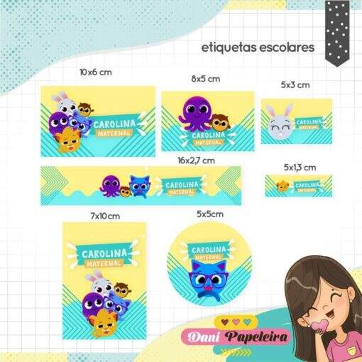 Kit Etiquetas Escolares Bolofofos