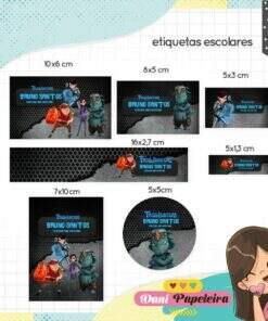 Kit Etiquetas Escolares Caçadores de trolls