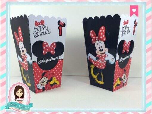 Caixa Pipoca - Minnie Vermelha