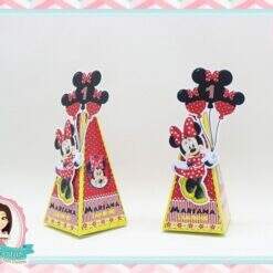 Caixa Pirâmide - Minnie Vermelha