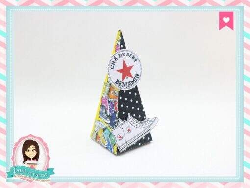 Caixa Pirâmide  Chá de Bebê All Star Converse