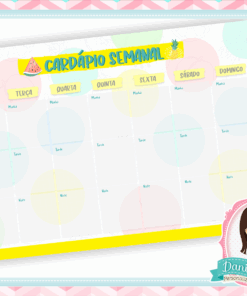 Bloco Planner de Mesa - Cardápio Semanal