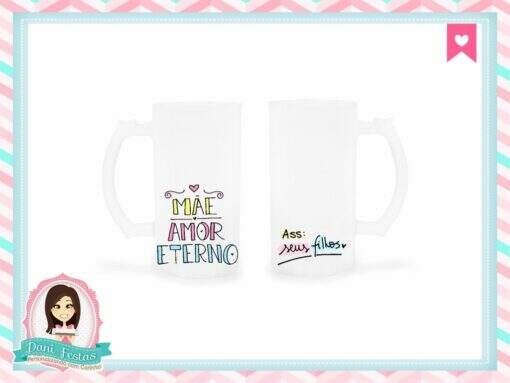 Caneca de Chopp Jateada Dia das Mães