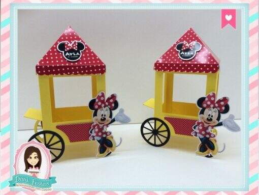 Carrinho de Pipoca Minnie Vermelha