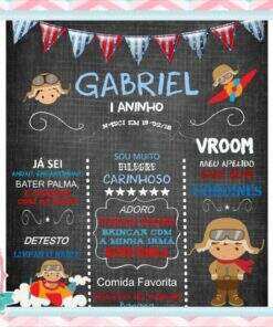 Chalkboard Infantil 20x25 Aviador