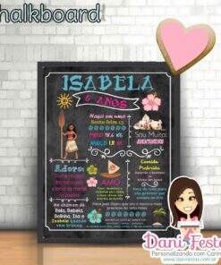 Chalkboard Infantil 20x25 Moana