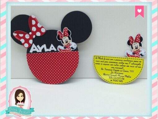 Convite - Minnie Vermelha - Imagem 2