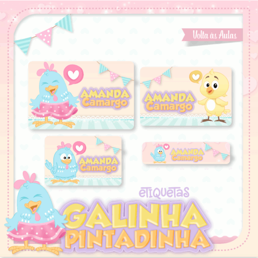 Kit Etiquetas Galinha Pintadinha
