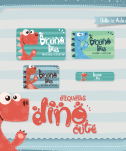 Kit Etiquetas Escolares Dino Baby
