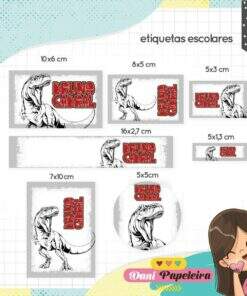 Kit Etiquetas Escolares Dinossauro