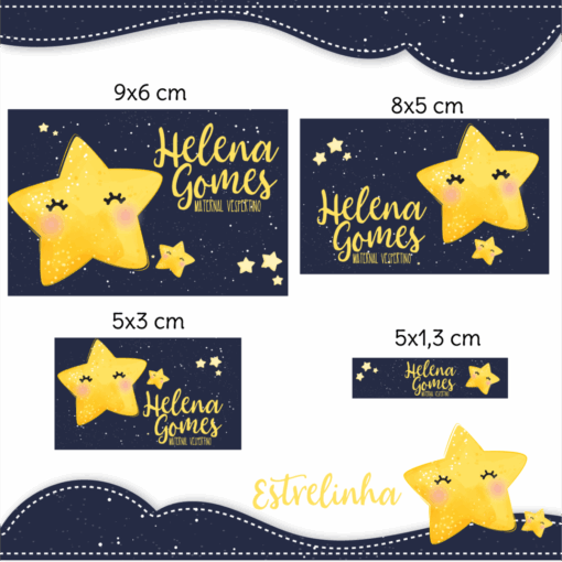 Kit Etiquetas Escolares Estrelinha
