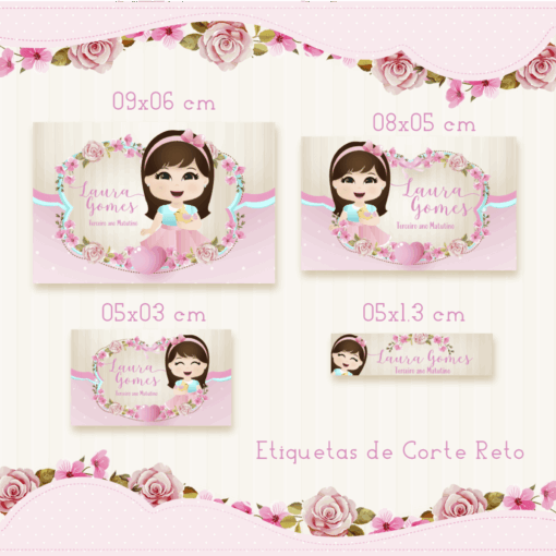 Kit Etiquetas Escolares Meninha