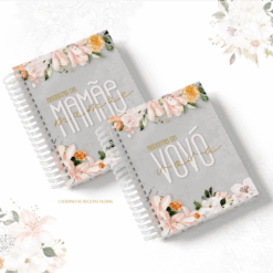 Caderno de Receitas Mamãe ou Vovó Floral