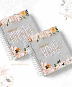Caderno de Receitas Mamãe ou Vovó Floral