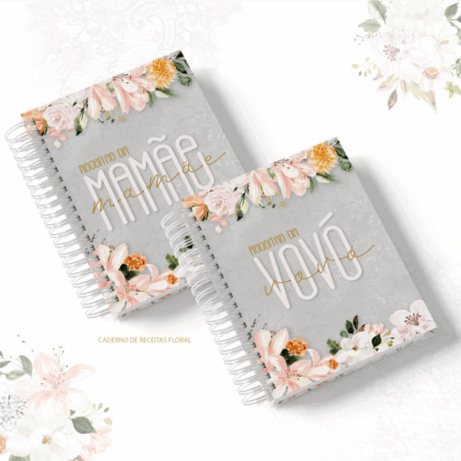 Caderno de Receitas Mamãe ou Vovó Floral
