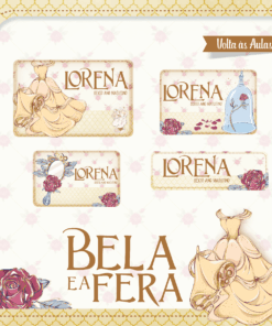 Kit Etiquetas Escolares A Bela e A Fera