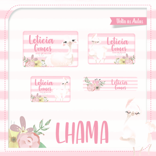 Kit Etiquetas Lhama
