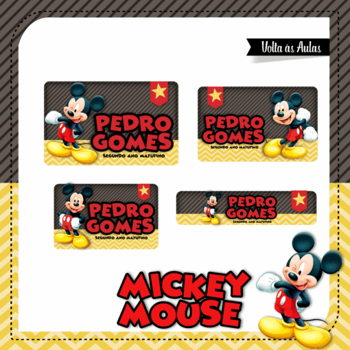 Kit Etiquetas Escolares Mickey