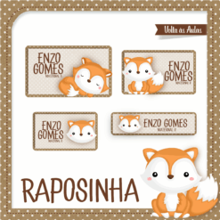 Kit Etiquetas Raposa