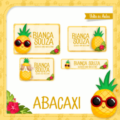 Kit Etiquetas Escolares Abacaxi