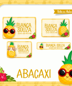 Kit Etiquetas Escolares Abacaxi