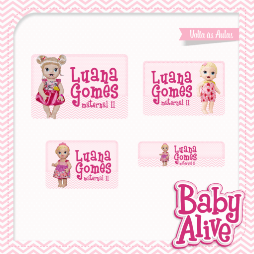 Kit Etiquetas Escolares Baby Alive - Imagem 2