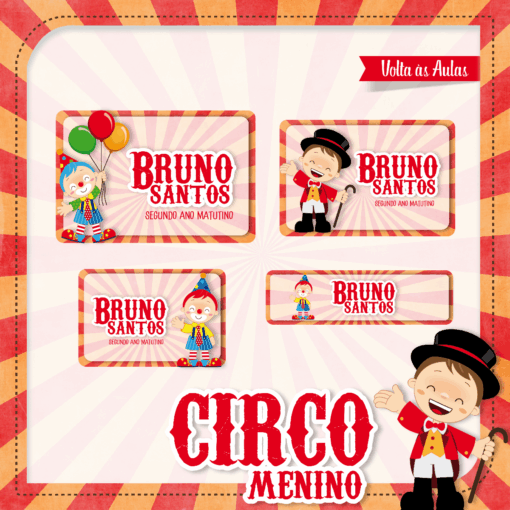 Kit Etiquetas Escolares Circo