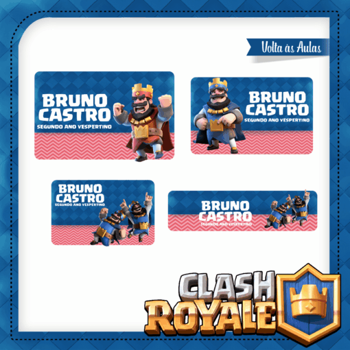 Kit Etiquetas Escolares Clash Royale