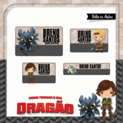 Kit Etiquetas Escolares Como Treinar o Seu Dragão
