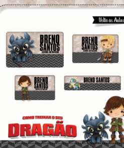 Kit Etiquetas Escolares Como Treinar o Seu Dragão
