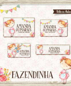 Kit Etiquetas Escolares Fazendinha