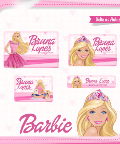 Kit Etiquetas Escolares Barbie